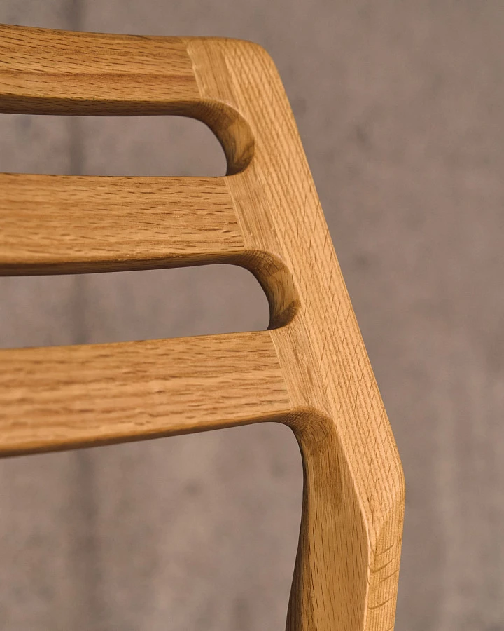 Стул Cudia из бежевой синели из массива дуба с натуральной отделкой FSC Mix Credi - фото 5
