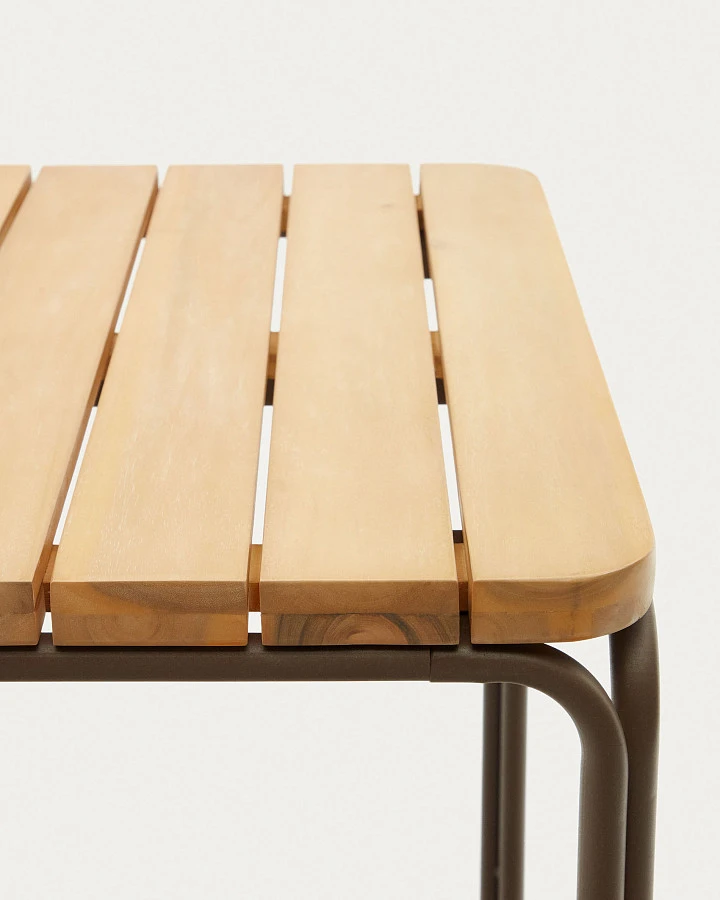 Salguer Барный столик из массива акации и коричневой стали Ø 70 x 70 см - фото 9