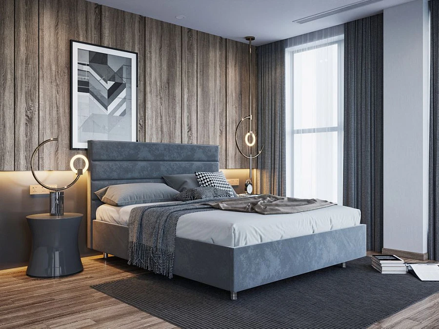 Кровать Турин  160х200 светло-бежевого цвета - фото 2