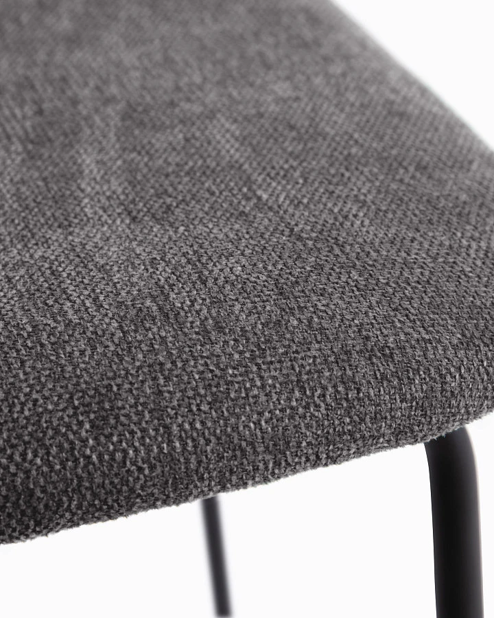 Стул Benilda темно-серый с дубовым шпоном и сталь с черной отделкой - фото 9
