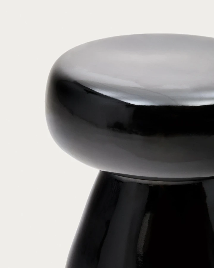 Manya Приставной столик из черной керамики Ø 38 см - фото 8