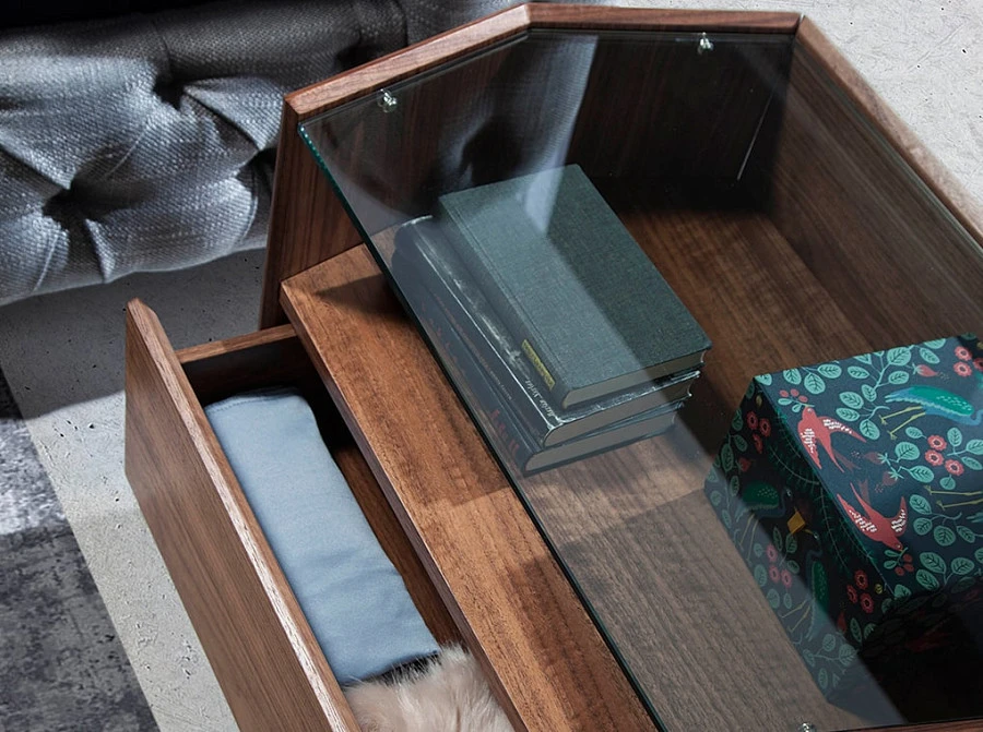 Прикроватная тумбочка CP1803-H-NOGAL/7072 шестиугольная - фото 6