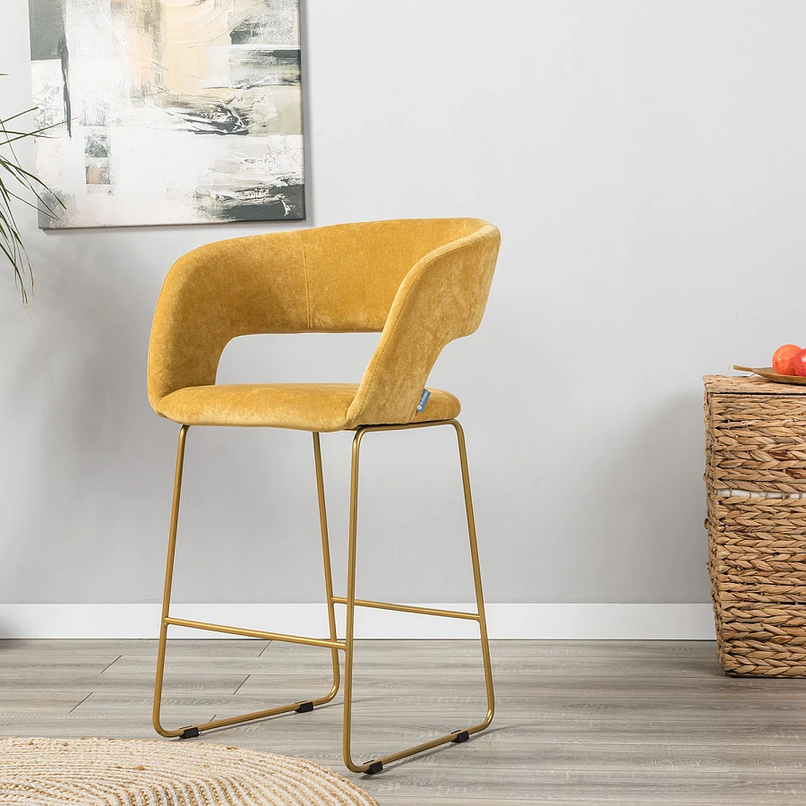 Кресло полубар Hugs желтый/Линк золото - фото 7