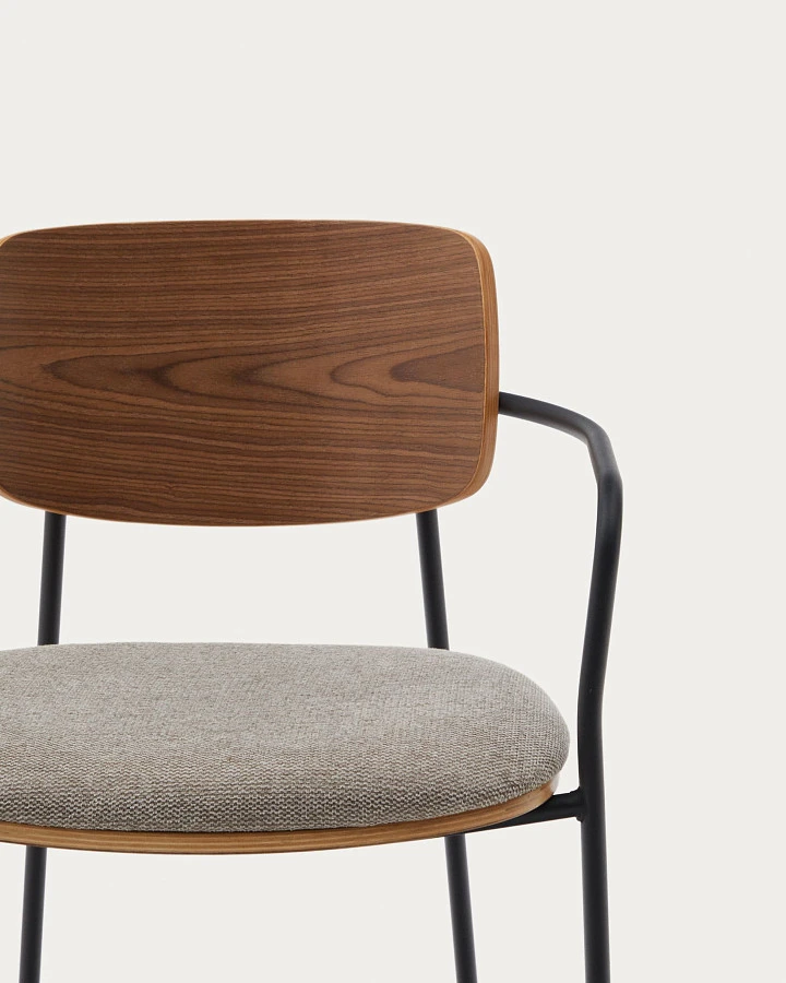 Стул Maureen со шпоном ореха и металлом в черной отделке - фото 7