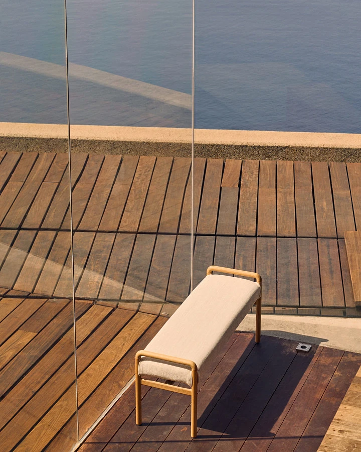 Скамейка Macaret со съемным чехлом из массива дуба с натуральной отделкой 120 см - фото 2