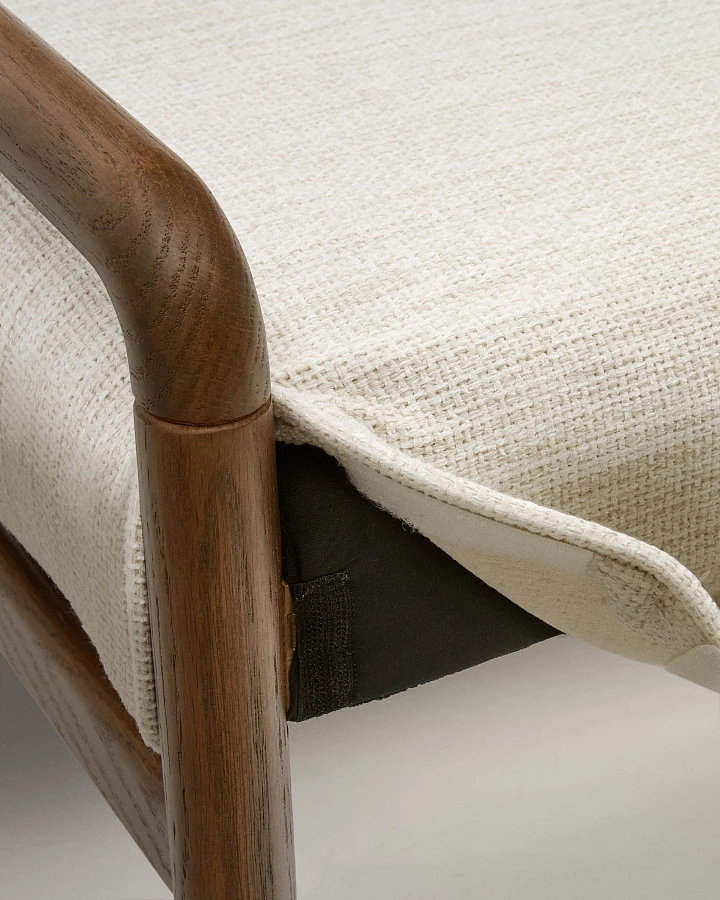 Скамейка Macaret со съемным чехлом из массива дуба с отделкой орех 120 см - фото 8