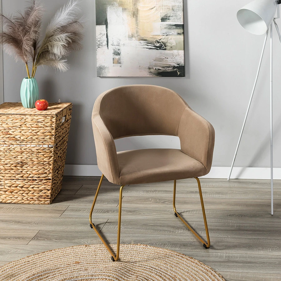 Стул Oscar Diag beige/Линк золото - фото 6