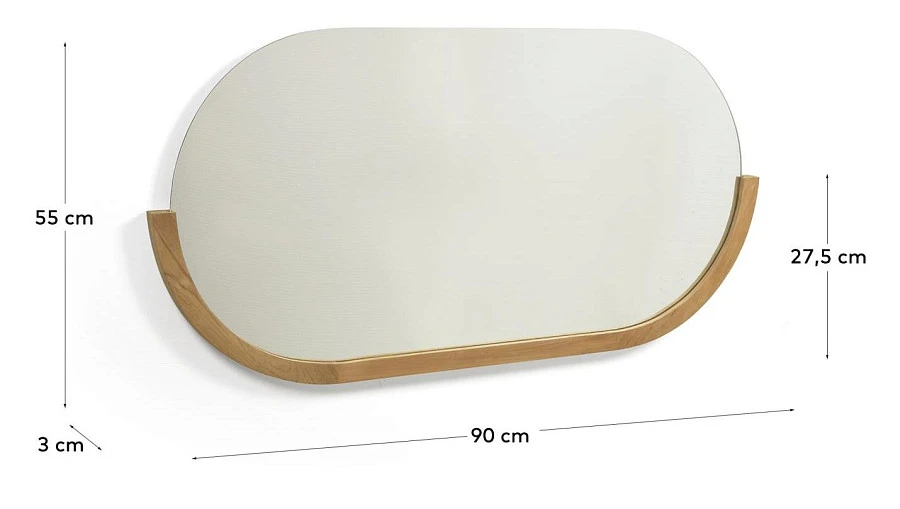 Зеркало Rokia из массива тика 90 x 65 см - фото 3