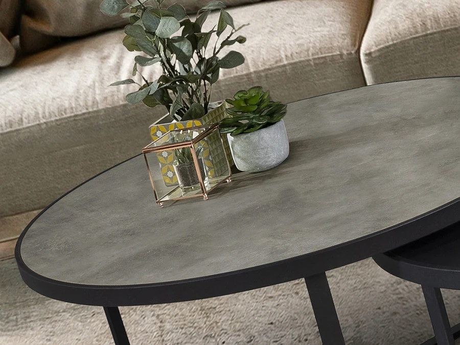 Комплект приставных столиков Naira черный / серый - фото 5