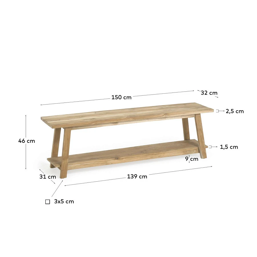 Скамья Safara из переработанного тика 150 см - фото 7