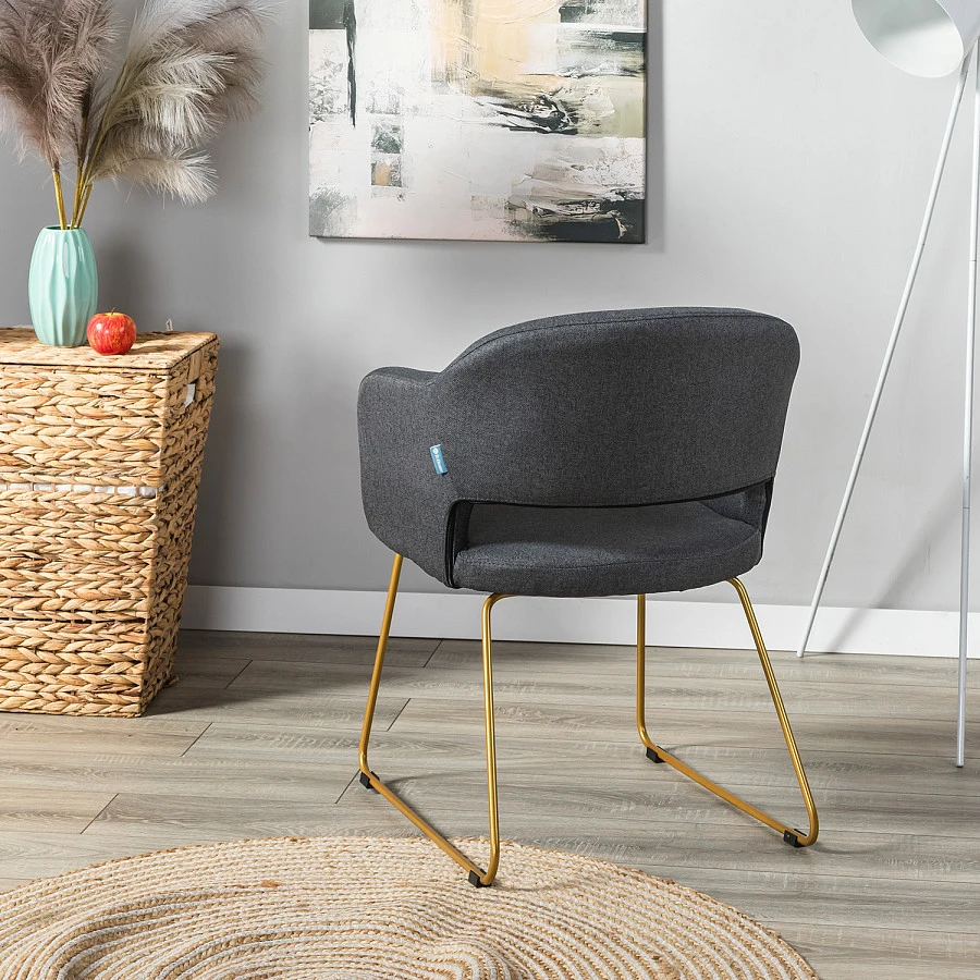 Кресло Oscar тёмно-серый/Линк золото - фото 12