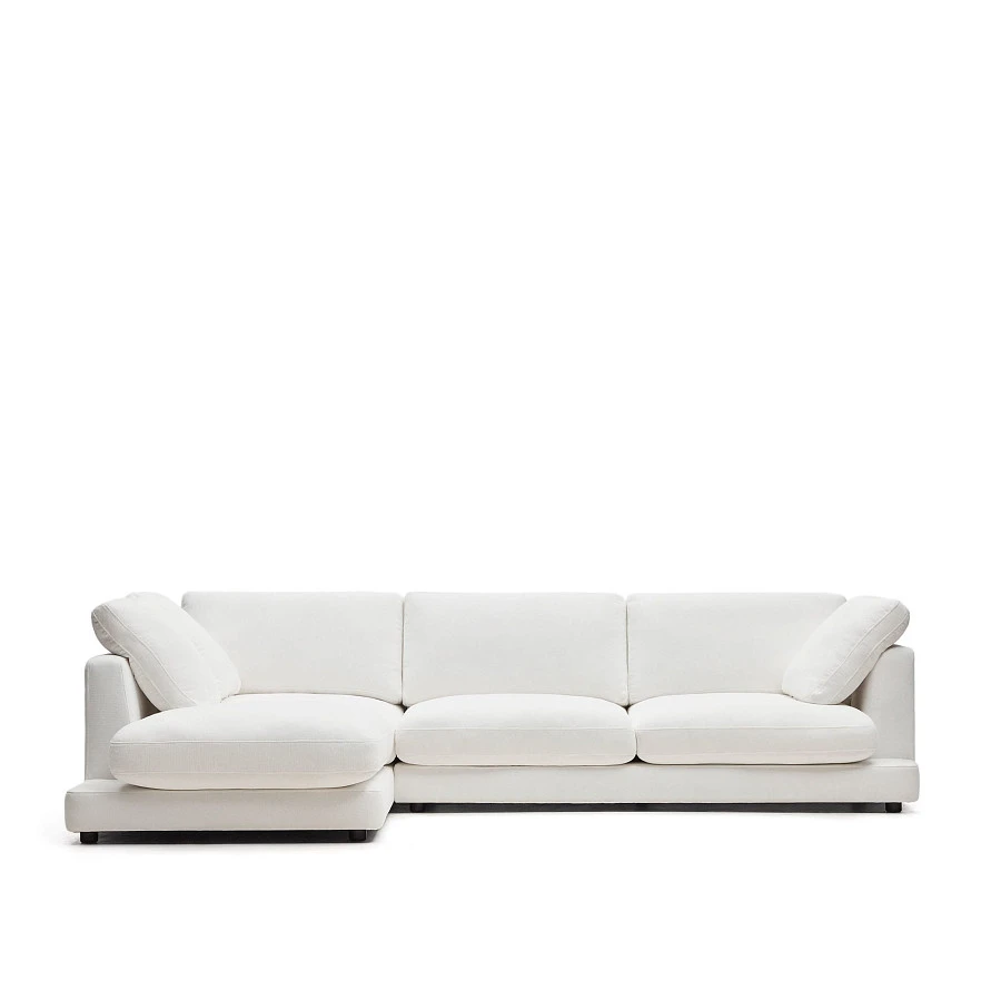Gala 4-местный диван с левым шезлонгом белый 300 см