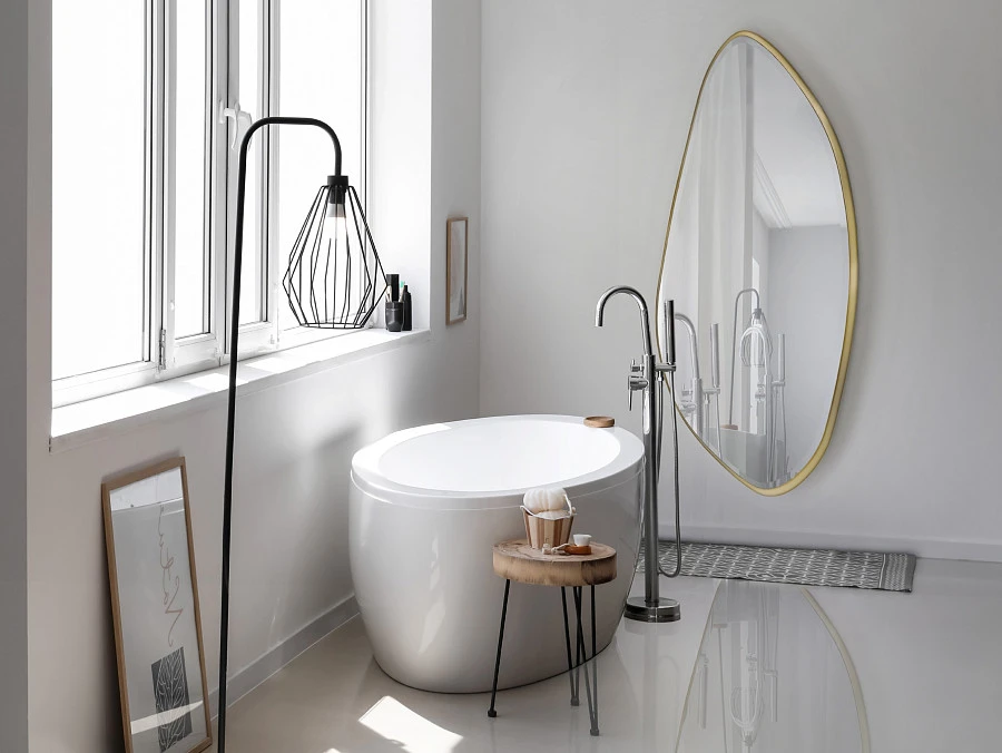 Зеркало овальное Mimo 80X170 золотое - фото 4