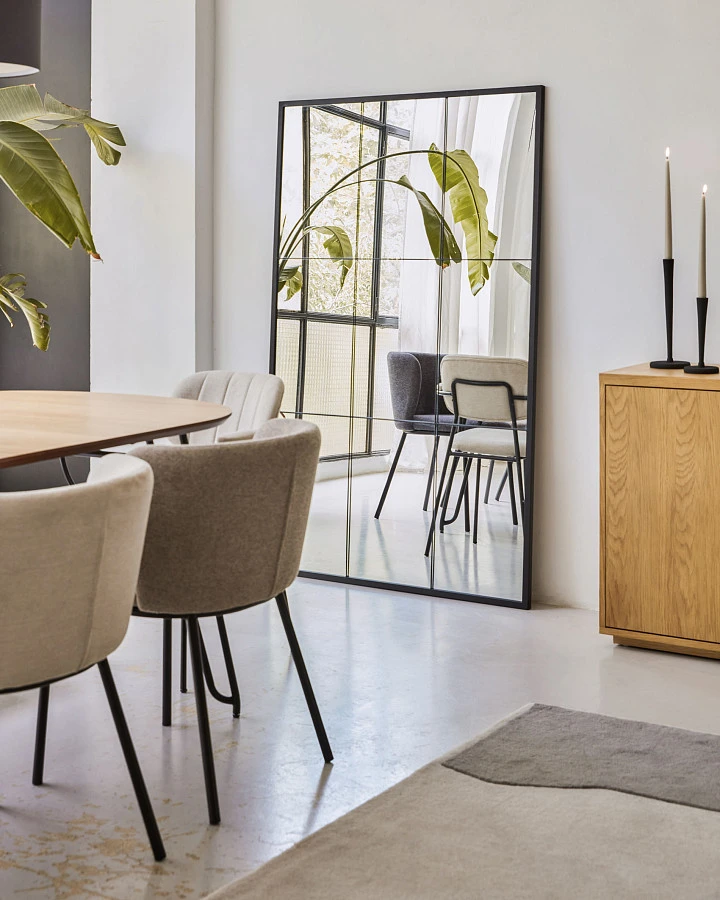 Ciselia Стул из синели светло-коричневого цвета и черной стали - фото 3