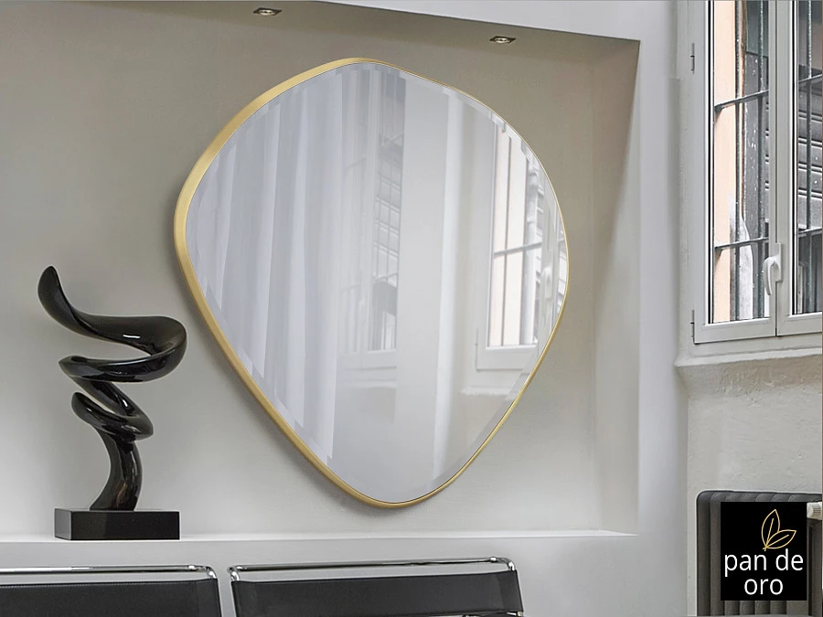 Зеркало овальное Mimo 114X110 золотое - фото 3