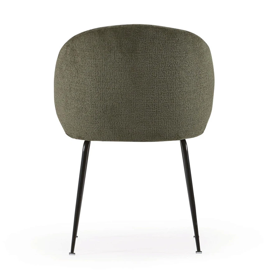 Стул Minna из зеленого бархата на стальных ножках с черной отделкой - фото 8