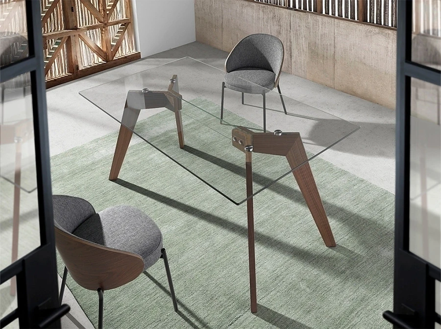 Обеденный стул 4115/DC-S197A из ткани и орехового шпона - фото 6