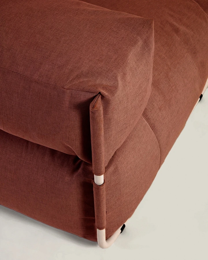 Пуф Square терракотового цвета со спинкой - фото 12