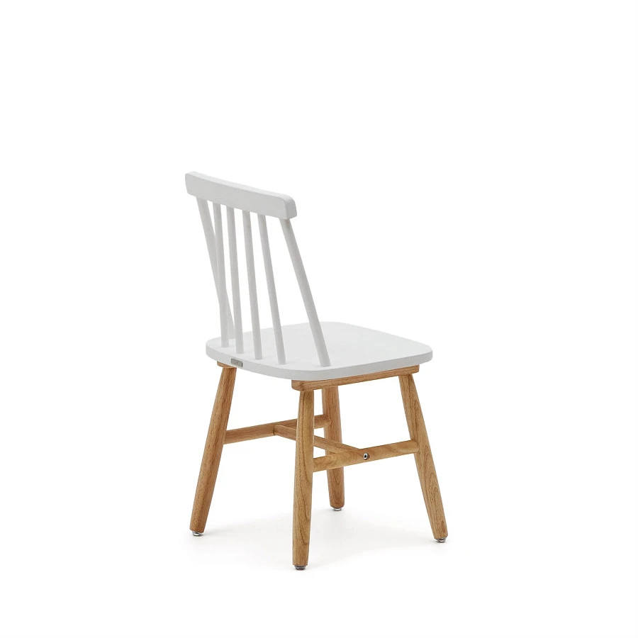 Детский стул Kristie из массива каучукового дерева с белой и натуральной отделкой - фото 6