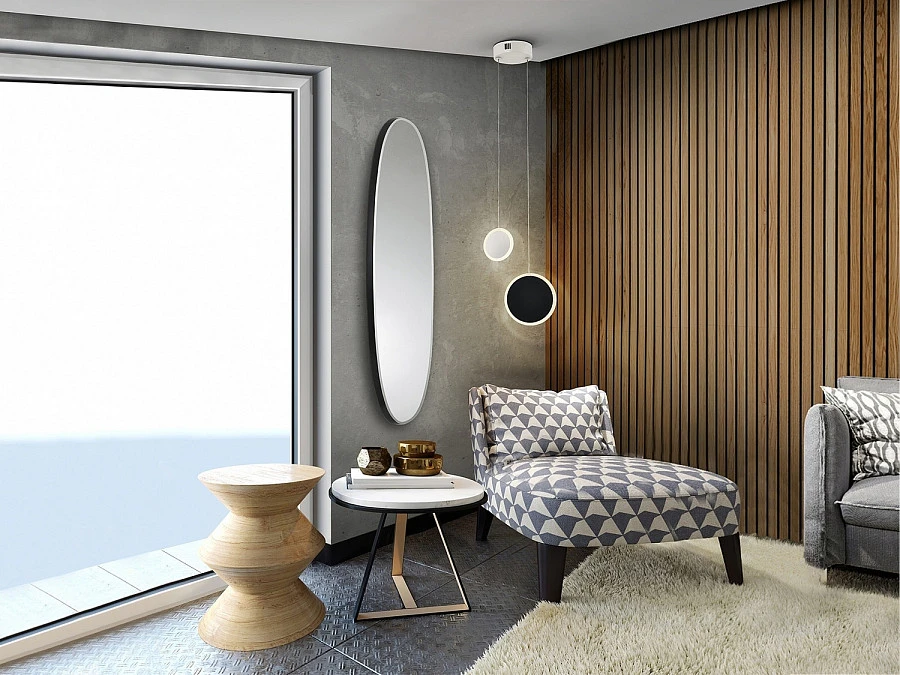 Зеркало овальное Aries 136X36 черное - фото 3