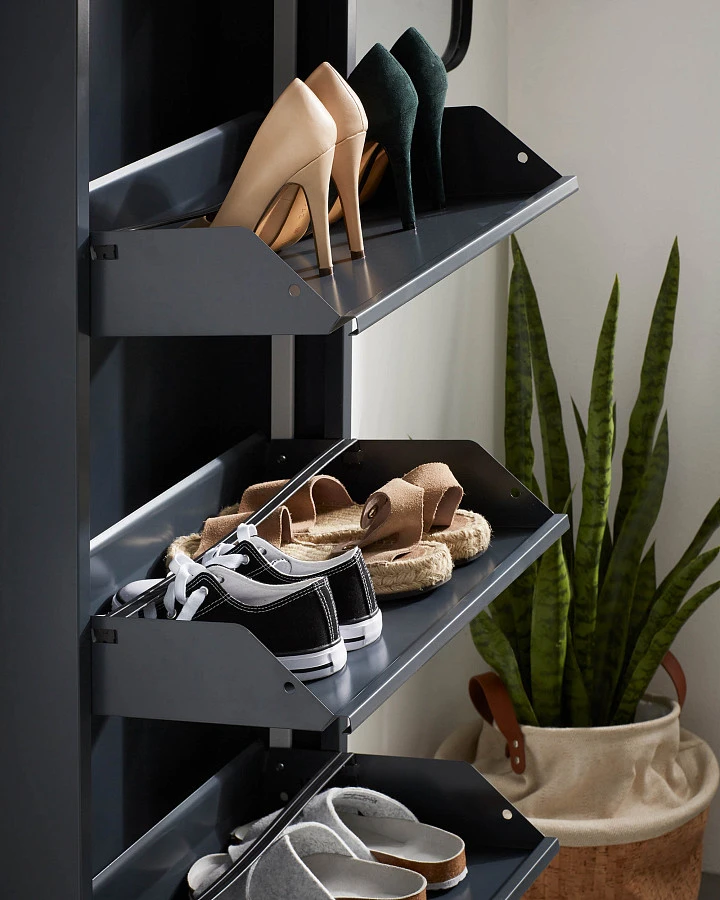 Полка для обуви Rox 4 двери металлическая графит - фото 2