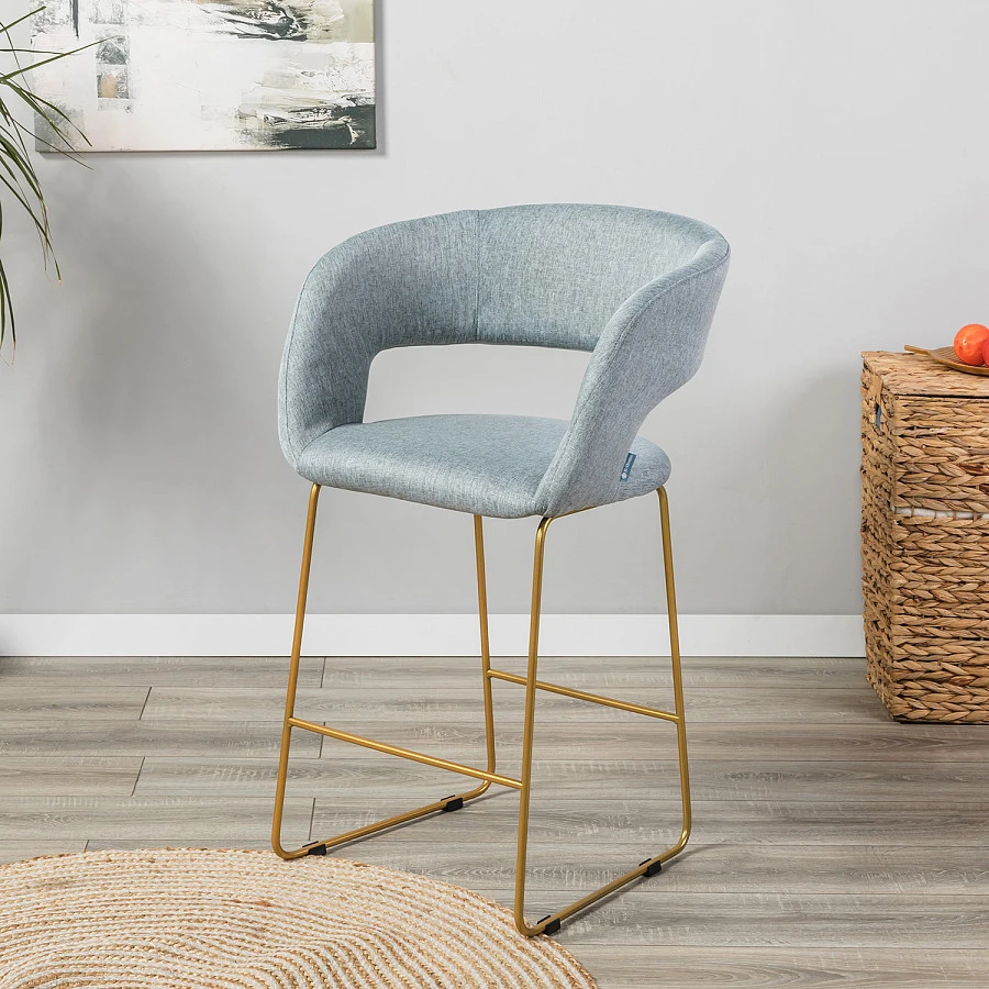 Кресло полубар Hugs св.сер/Линк золото - фото 11