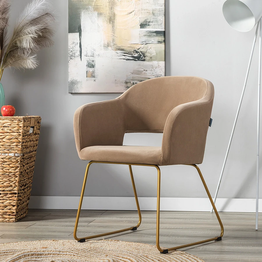 Стул Oscar Diag beige/Линк золото - фото 7