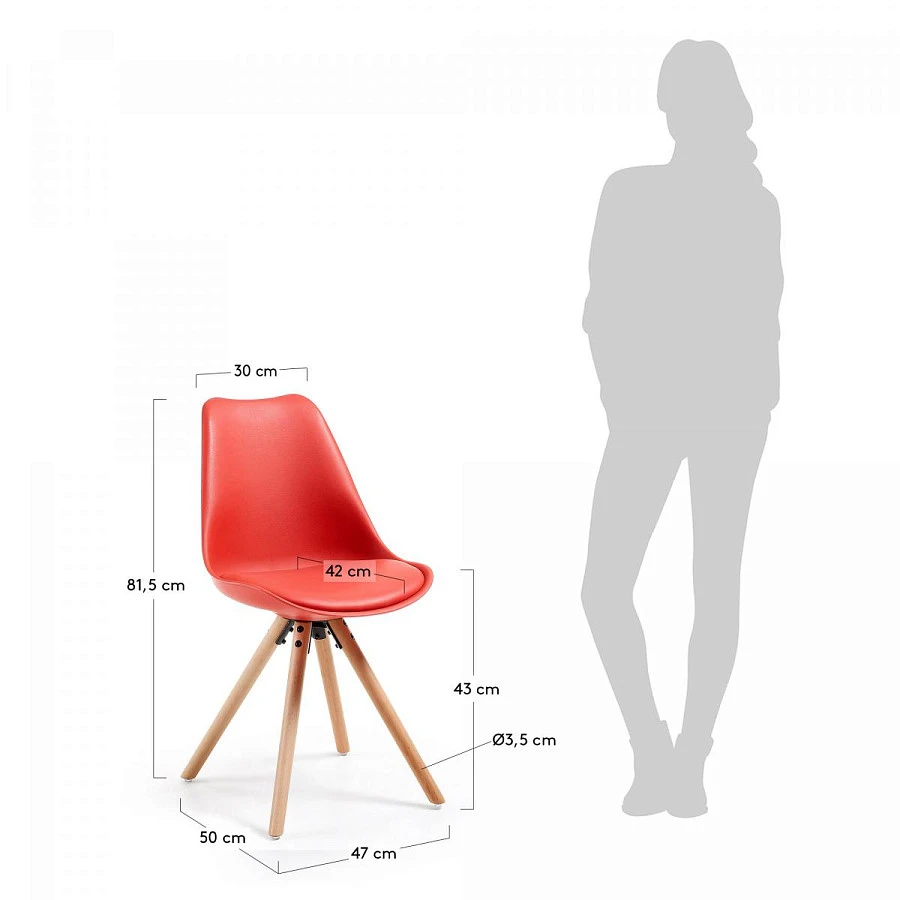 Стул Lars красный пластик - фото 8