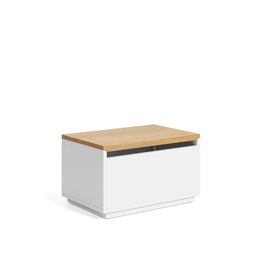 Abilen Сундук из шпона дуба и белого лака 60 x 40 см FSC 100% - фото 2