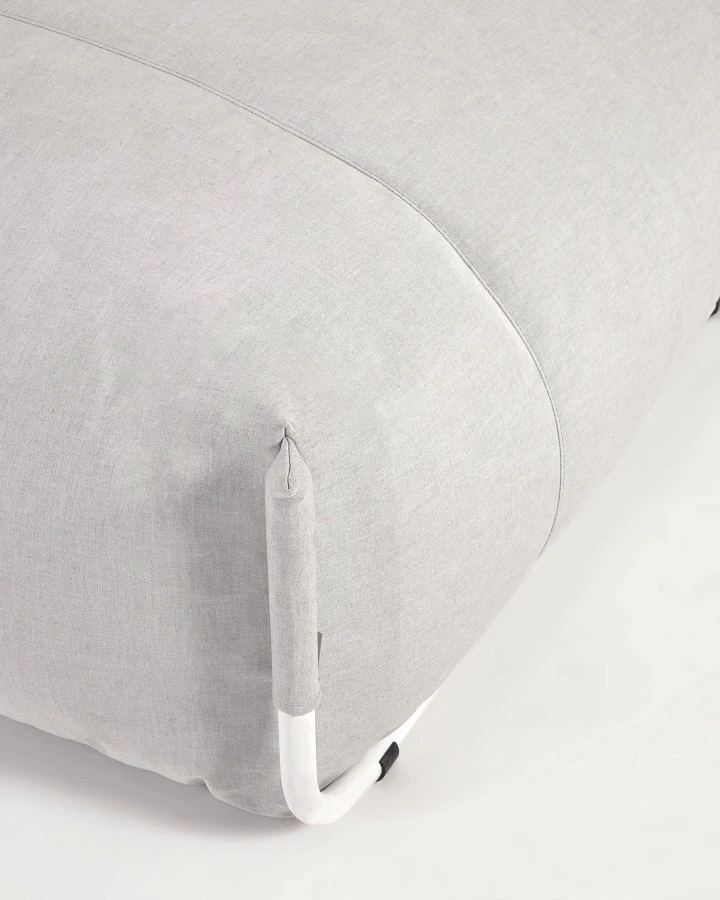 Square пуф квадратный  101 x 101 см, светло-серый, белый алюминий, для садового модульного дивана - фото 9