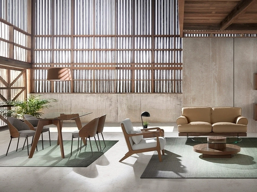 Обеденный стул 4115/DC-S197A из ткани и орехового шпона - фото 8