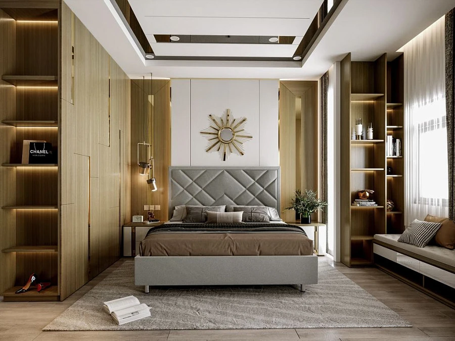 Кровать Палермо 180х200 бежевого цвета - фото 2