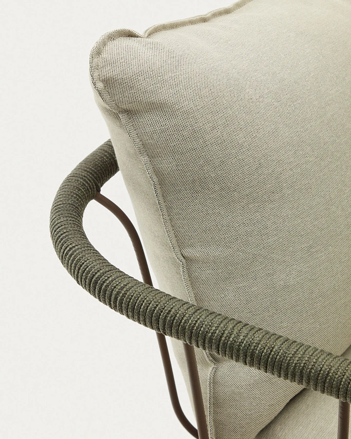 Salguer Кресло из зеленого шнура и стали с коричневой окраской - фото 12