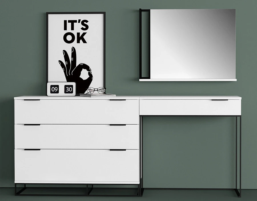 Зеркало City навесное 80 см. Белый - фото 6