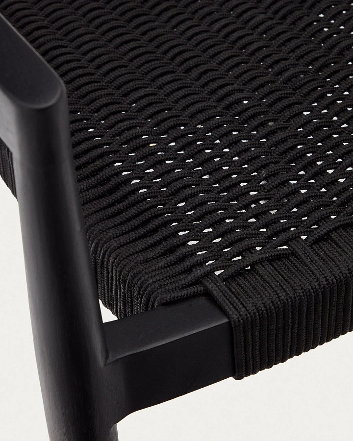 Ydalia Садовый стул из черного тика и черной веревки - фото 8