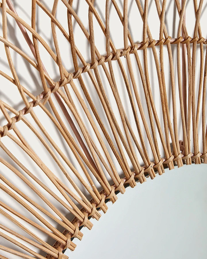 Viviana Зеркало из ротанга с натуральной отделкой Ø 110 см - фото 5