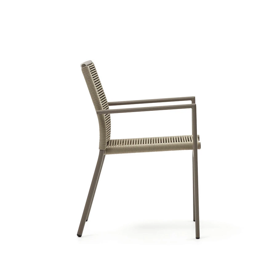 Culip Садовый стул из алюминия и шнура в коричневом цвете - фото 5