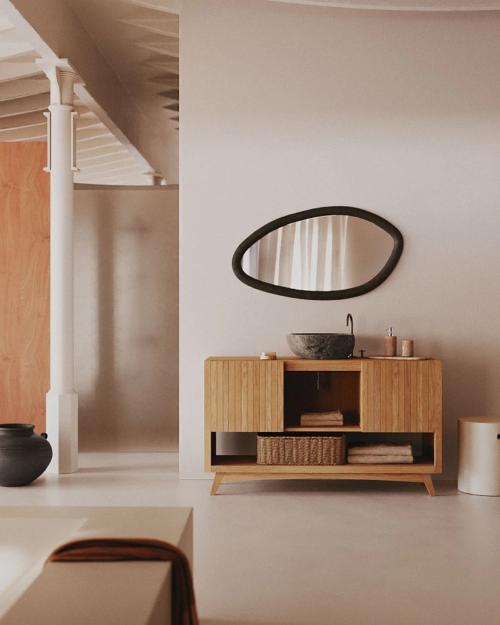 Magrit Зеркало в раме из мас. мунг. с чер/отдел. - фото 2