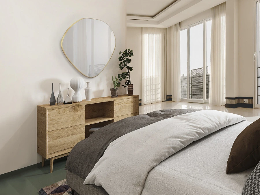 Зеркало овальное Mimo 80X80 золотое - фото 5