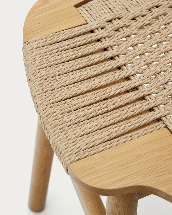 Табурет Enit из беж.веревки и массива дуба нат - фото 8