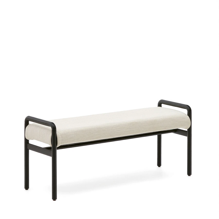 Скамейка Macaret со съемным чехлом из массива дуба с черной отделкой 120 см - фото 5