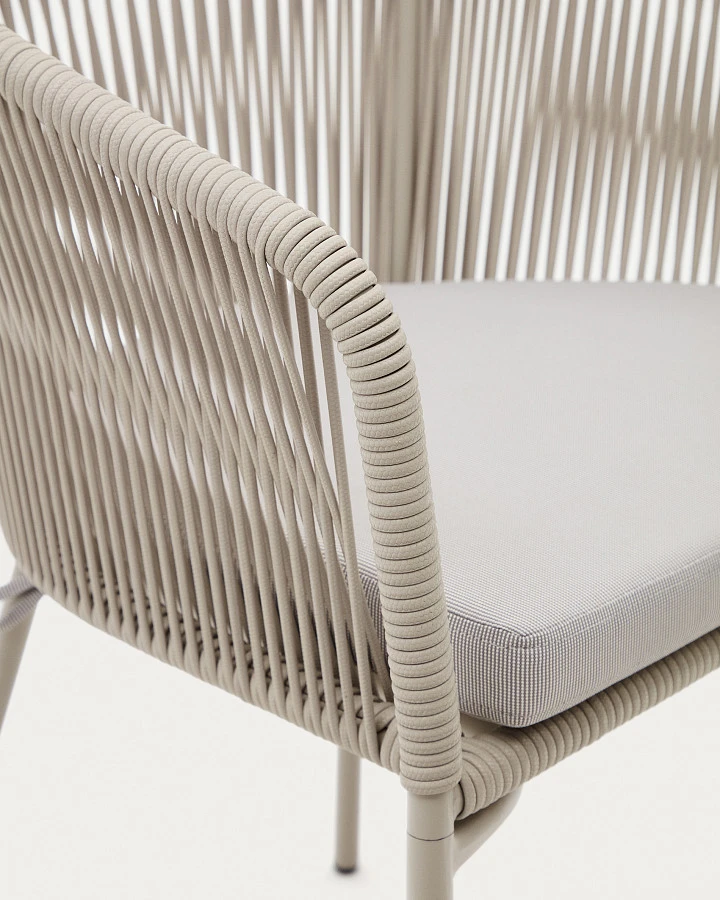 Стул Yanet с синтетической веревкой цвета экрю и ножками из оцинкованной стали - фото 9