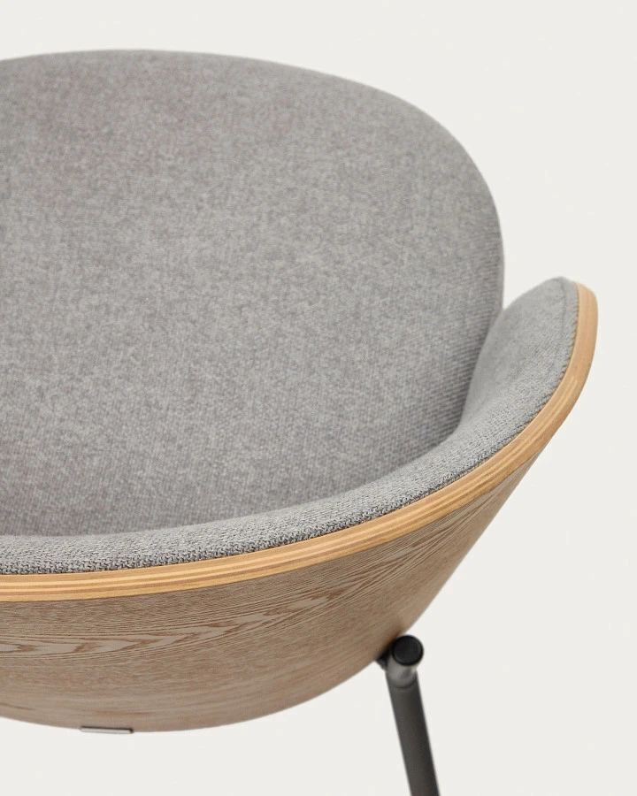 Стул Eamy светло-серый из шпона ясеня с натуральной отделкой - фото 12