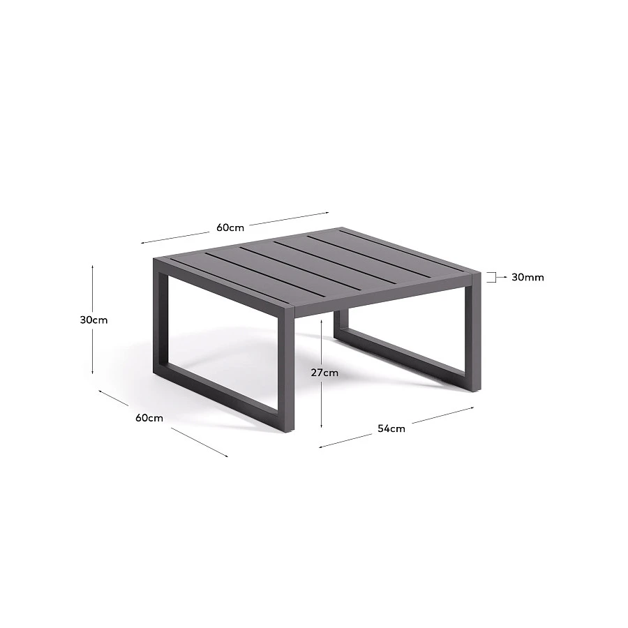 Comova Столик для улицы из черного алюминия 60 x 60 см - фото 5