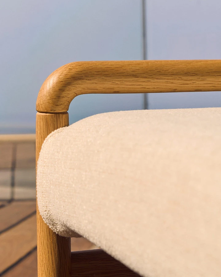 Скамейка Macaret со съемным чехлом из массива дуба с натуральной отделкой 120 см - фото 4