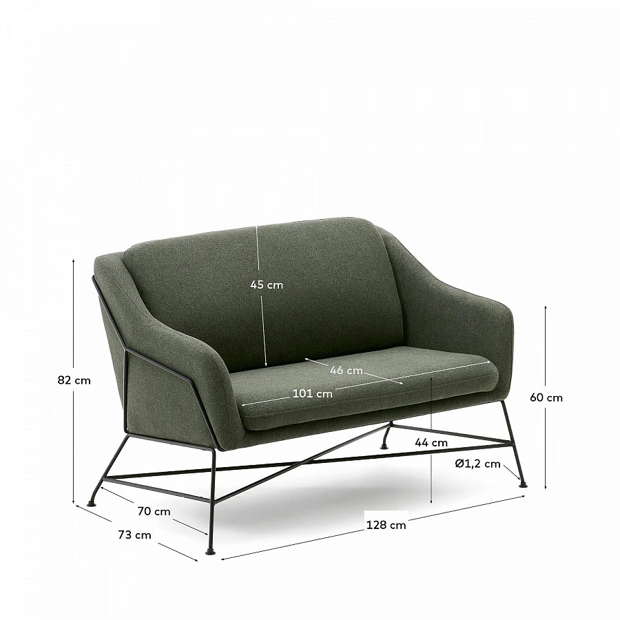 Brida 2-мест.диван бежевыйножки сталь - фото 5