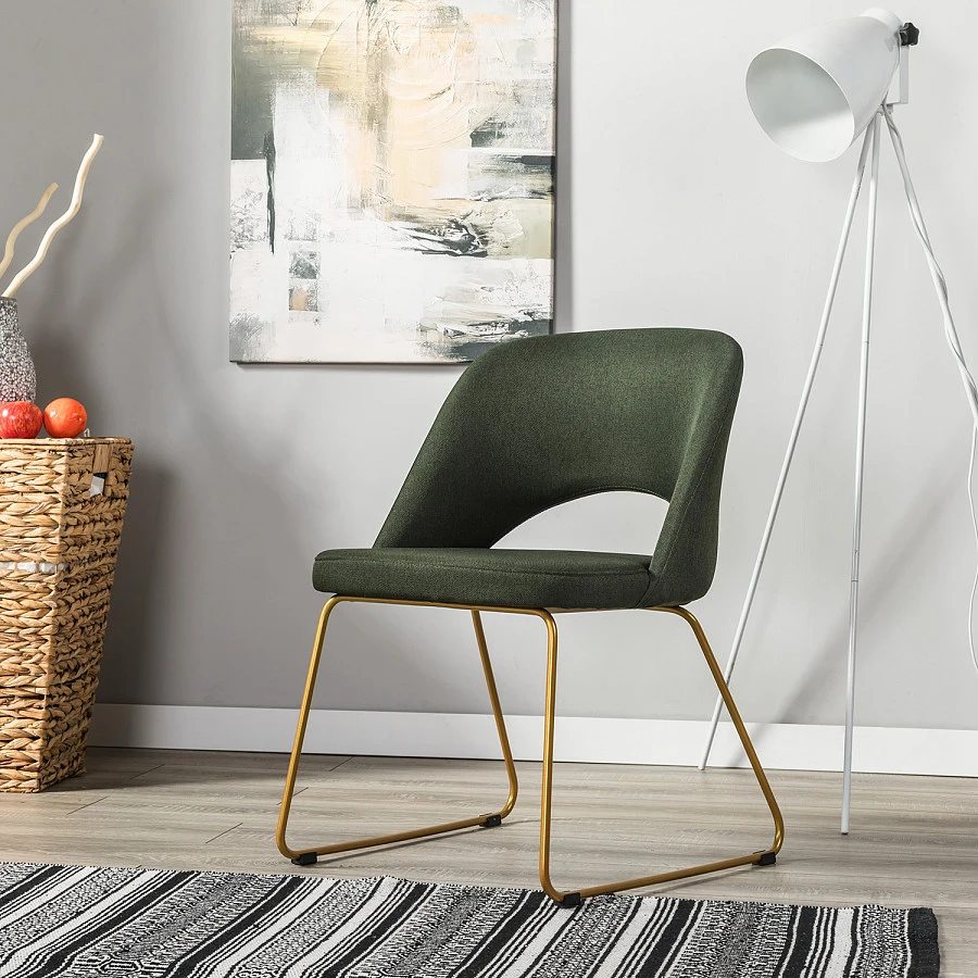 Кресло Lars тёмно-зеленый/Линк золото - фото 9