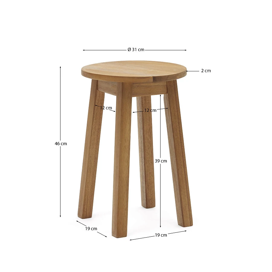 Amel Уличный табурет из массива дерева акации - фото 4