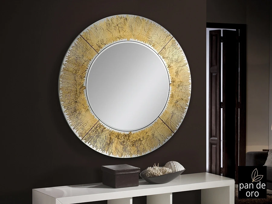 Зеркало круглое Aurora золотое - фото 4