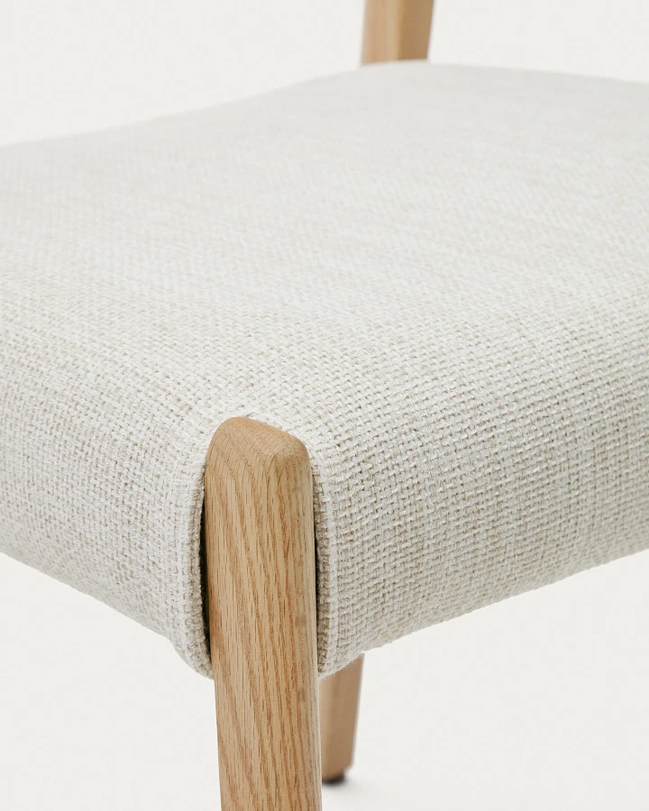 Стул Cudia из бежевой синели из массива дуба с натуральной отделкой FSC Mix Credi - фото 11